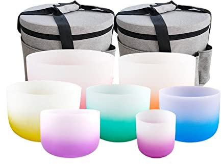 EIFINE 6-12inch 440hz Yoga Crystal Singing Bowl Set With Bag