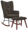 vidaXL Schaukelstuhl mit Hocker, Sessel Schwingstuhl mit Armlehne, Schaukelsessel Relaxstuhl Wohnzimmer, Relaxsessel Schwingsessel, Dunkelgrau Samt