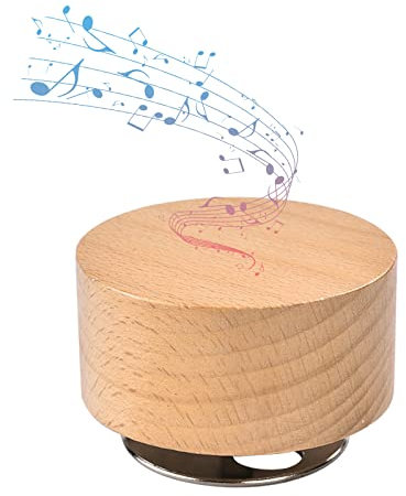 CDIYTOOL Herzförmige Vintage-Spieluhr aus geschnitztem Holz, für Mädchen, Valentinstag, Jahrestag, Weihnachten, Geburtstag, Hochzeit, Erntedankfest, Musikschloss am Himmel (rund, drehbar)
