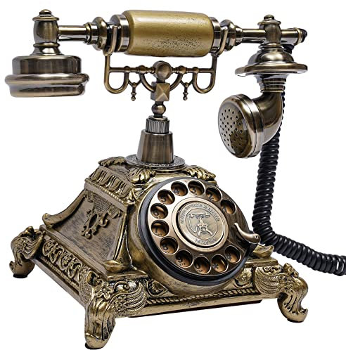 Retro Telefon Haustelefon Vintage Antik Tischtelefon Festnetztelefon mit Wählscheibe für Festnetz Tisch Retrotelefon für Büro, Café, Bar, Schlafzimmer, Dekoration