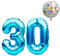 Luftballon 30. Geburtstag • XXL Riesen Folienballon SET • 101CM + 45CM Ballon + 5M Deko Band • Folienballon 30 • Helium geeignet • Wiederverwendbar • 30 Geburtstag Männer Frauen • 30 Geburtstag Deko