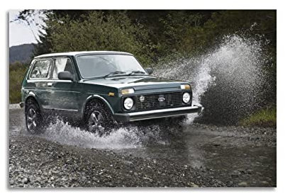Auto-Poster Lada Niva 4 x 4 Offroad Suv Performance Racing Poster Dekorative Malerei Leinwand Wandposter und Kunstbild Druck Moderne Familie Schlafzimmer Dekor Poster 40 x 60 cm