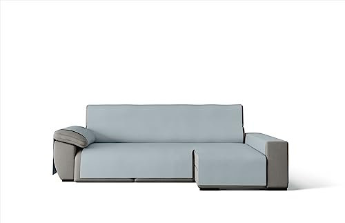 GAMUSI Sofaüberwurf - praktischer Sofaüberwurf aus Baumwolle, Chaiselongue, 290 cm rechts (bis zu 330 cm breit), Farbe: Aquamarin