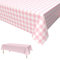 Rosa Weiß Karierte Tischdecken,Tischtuch Karo Rosa Weiß Einweg Plastik Tischdecke Einweg Tischdecke mit Karierter Flagge für Gartentisch Feierntage Party Weihnachten Hochzeit Picknick 137 x 274cm