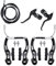 NM SELECT Complete Bike Universal V Brake Set | Black Front and Rear Brake Cables | Black Brake Level Handle 2.2cm Dia | Mountain Bike Brake Caliper Replacement for Most Bicycle, Road Bike, MTB, BMX