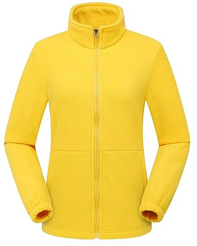 KJDWJKJRF Women's Fleece Jacket with Full Zip Stand-Up Collar Women's Lightweight Fleece Jacket Antistatic Outdoor Women's Jacket for Hiking and Leisure