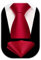 HISDERN Krawatten Rot Herren Hochzeit Krawatte mit Einstecktuch Klassisch Business Krawatte & Taschentuch Set