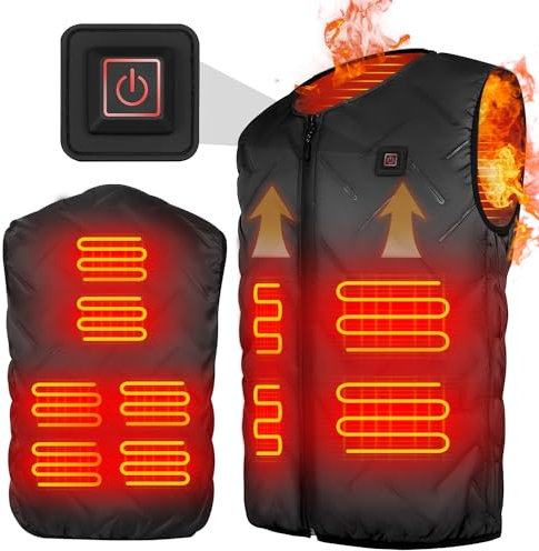 upstartech Beheizte Weste Elektrisch Warme Weste Bodywarmer Kleidung Waschbar Leicht mit Einstellbarer Temperaturregelung Heizung Thermojacke für Damen Herren Winter Outdoor-Aktivitäten