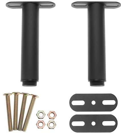 2pcs Pieds de Lit Réglables 18cm-33cm Lit Center Cadre Latte Support Jambe Métal Meubles Support Pieds pour Cadres de Lit Canapés Noir