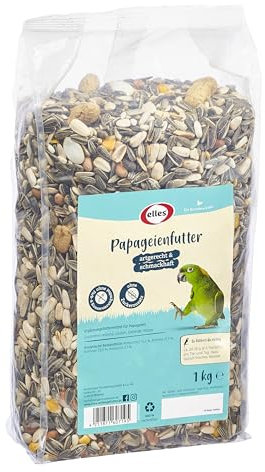 Elles Premium Papageienfutter 5 x 1kg I 100% natürlich, ohne Zusätze I Artgerechte, nährstoffreiche Mischung aus Kernen, Saaten & Nüssen I Optimale Energie & Vitalität