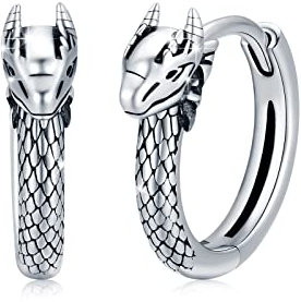 Drachen Sterling Silber Gothic Drachen Ohrstecker Creolen Tier Ohrringe Wikinger Schmuck Geschenke für Herren Damen