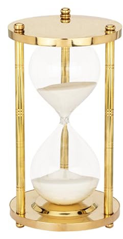 NKlaus Nautische Sanduhr 3 Säulen Messing 60min. 22x12cm Stundenglas Maritime Deko 14994