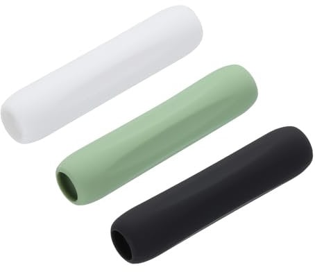 sourcing map 3pcs Pen Grip Silicone Case Silicone Ergonomic Design Sleeve Holder for 1st and 2nd Generation Stylus Pens, Black, White, Green