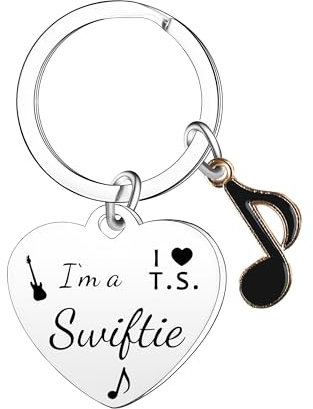 Ghloyza Tay**r Porte-clés pour fans de musique Cadeau mignon pour les fans de femmes et filles I Love T.S. Cadeau souvenir Sw**, Argenté., taille unique