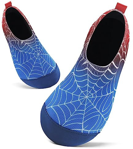 Mabove Badeschuhe Kinder Schwimmschuhe Wasserschuhe Schnell Trocknend Strandschuhe Aquaschuhe Hüttenschuhe für Jungen Mädchen Baby Beach Pool (Spinnennetz,2.5/3 UK Child,18/19 EU)