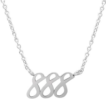 Balilou Engelszahlen Armband Angelnumber Kette Engels Zahl Armkette Spiritueller Schmuck Fußkette Zeichen Cosmic Numbers Angel Number aus Edelstahl Glücksbringer Glückszahl - 888 Gold Silber