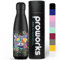 PROWORKS Bouteille d'eau Isotherme, sans BPA, réutilisable en Acier Inoxydable, Chaude Pendant 12 Heures et Froide jusqu'à 24 Heures, Sport, Salle de Sport, 500ml, éclaboussures de Peinture, Chat