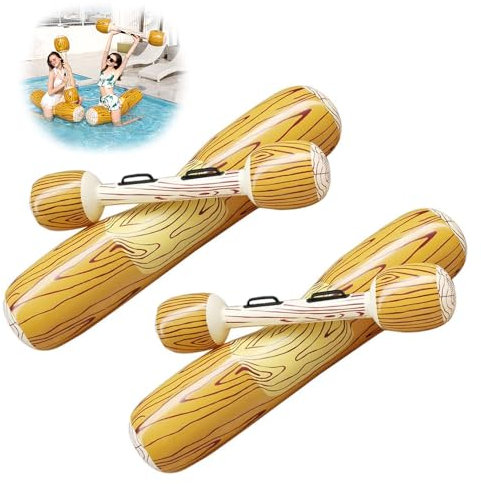 Hojalis Ensemble Flottant Gonflable Jouets, 4 Pcs Bouée Gonflable Jeu de Combat, Flotteur Gonflable de la Piscine avec Pagaies, Bouée Piscine Canoë pour Adultes et Enfants