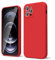 oakxco for iPhone 12 Pro Max Case Liquid Silicone, Soft Rubber Gel Elegant Aesthetic Basic Simple Cover, Cute Thin Slim TPU Matte Solid Color Plain Smooth Case for Women Men Girl, Red