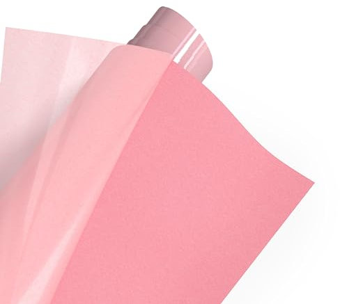 POLI-TAPE TUBITHERM® FLOCK Transferfolie mit samtartiger Oberfläche für Textilien – Flockfolie zum Aufbügeln, Plotterfolie für DIY Shirts, Helles Rose, 30,5 cm x 61 cm