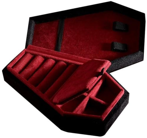 Sanfly Sarg Schmuckschatulle Schmuck Aufbewahrungsbox Ringhalter Halskette Organizer Box Vintage Schmuckkästchen Halloween Ohrringhalter
