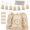 DIY Premium XXL Adventskalender-Set zum Befüllen - 24 beige Stoff-Säckchen mit Zahlen, Holzklammern und Kordel für Weihnachten