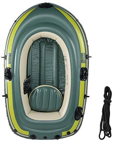 BOROCO Schlauchboot 1 Personen,Hochfest PVC Schlauchboot für 55KG Erwachsene Kinder,109 x 87 x 66 cm Luftkissenfahrzeug Fischerboot mit Seil,Aufblasbare Kajak für Wassersport (Grün)