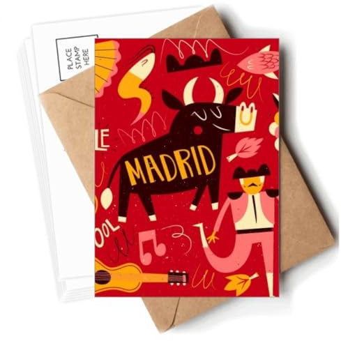 Madrid Spanische Bullfight Musik Fiesta Postkarten Umschläge Blanko Notizkarten Versand