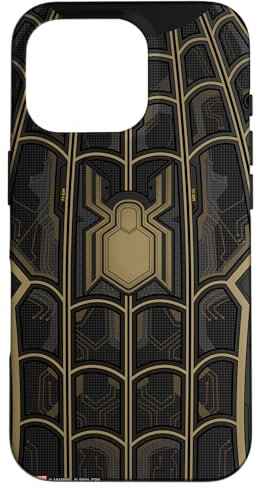 Carcasa para iPhone 16 Pro Marvel Spider-Man No Way Home - Traje negro y dorado