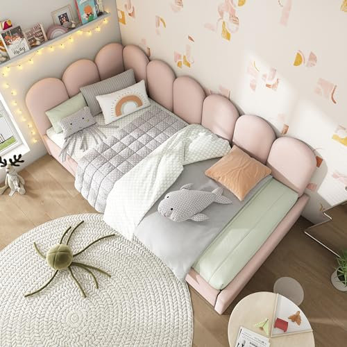 BNUZ Letto imbottito singolo con cassetti, letto singolo in velluto, letto giornaliero, divano letto, 90 x 190 cm, con rete a doghe, letto per ragazzi e adulti, rosa (senza materasso)
