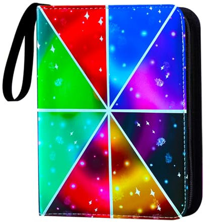 Card Binder 4 Pockets Trading Card Binder with 400 Sleeves Card Holder Card Floder Collector Trading Card Album Gift for Card Lovers (Rainbow)