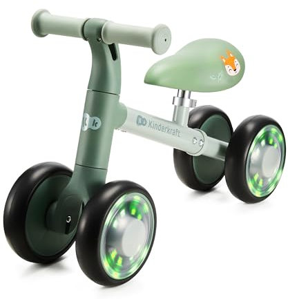 Kinderkraft Cutie Draisienne pour Enfants à partir de 1 an - sans pédales - Roues avec lumières LED - Design Moderne - Construction sûre - pour Enfants à partir de 1 an - Vert