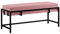 BETTSO - Elegante Sitzbank LAMO - Polsterbank mit Metalbeinen - Moderner Bettbank - Garderobenbank - Sitzhocker Wohnzimmer, Schlafzimmer, Flur - Metalfarbe Schwarz - Stofffarbe Rosa - 100x35x45cm