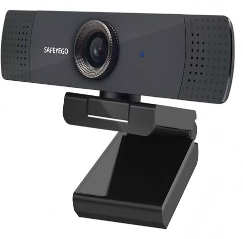 safeyego HD Pro Webcam, Full HD 1080p/30fps Videoanrufe, klares Stereo-Audio, HD-Lichtkorrektur, funktioniert mit Skype, Zoom, FaceTime, Hangouts, PC/Mac/Laptop/MacBook/Tablet - Schwarz