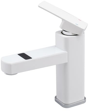 Waschtischarmatur Bad Wasserhahn Einhebel mit LED-Wassertemperaturanzeige,Mischbatterie Waschbecken Armatur,heiß als auch kalt gesteuert,für Badezimmer, Küchen, Duschen