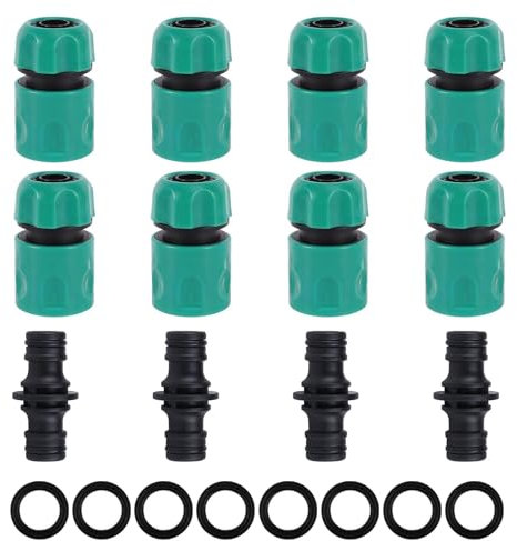 12 Stück Schlauch Kupplung-Satz 1/2 Zoll 13mm Doppelstecker Gartenschlauch Verbindungen Extender Verlängerung, Schlauchanschluss 1/2 Zoll für Familie Garten