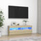 AJJHUUKI Home-Entertainment Center & TV-Ständer, TV-Schrank mit LED-Lichtern, Sonoma-Eiche, 100 x 35 x 40 cm