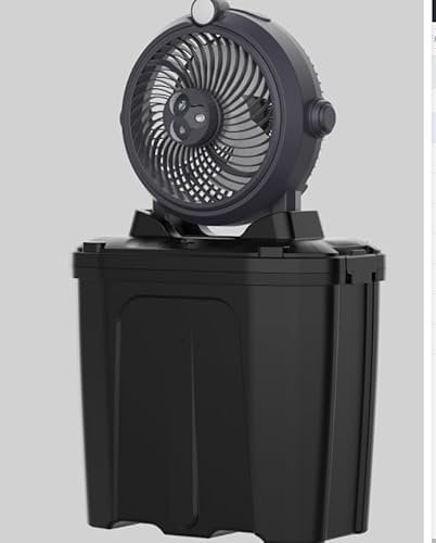 Ventilador Nebulizador Portati Exterior con Depósito de 11L, 20000 mAh Ventilador Humidificador, 3 Velocidades, 3 Pulverizaciones, luces LED, Para Camping