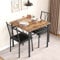 OPULENTHOME 3-teiliges Esszimmer-Set, Küchentisch für 2 Personen, Küchentisch aus Holz und 2 gepolsterte Stühle für kleine Räume, Braun