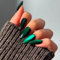 KQueenest Cat Eye Press on Nails Almond Medium, Glazed Glitter Green Black False Nails Medium, Shiny Bling Acrylic Fake Nails Set Gothic Sparkly Stick on Nail for Women Holiday Finger Wear 30 Pcs