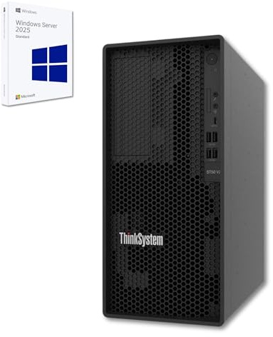 TOWER SERVER - Lenovo THINKSYSTEM ST50 V2 6Gbps SATA-Controller XEON E-2324G 2x 1 Tera - - Win Server 2025 Standardgarantie 36 Monate (16 GB RAM)