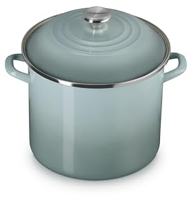 Le Creuset Enamel on Steel Traditional Stockpot, 12 qt., Sea Salt with Stainless Steel Knob