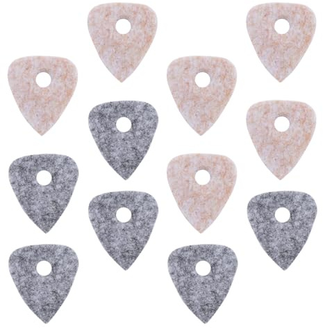 SAFIGLE 12 Stück Teiliges Plektrum Filz für Gitarre und Ukulele Strapazierfähige Handschonende Gitarren picks für Akustische Elektrische und Bassinstrumente als Zubehör zum Üben