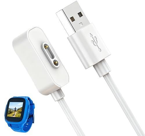 JiaHeHe USB Ladekabel, 1 Stück Smartwatch Ladegerät Kompatibel mit Xplora X5 Play, Xplora X5 und Xplora X4, Magnetisches Ladekabel 100cm, Ersatz Ladegerät für Xplora Smartwatches, Weiß