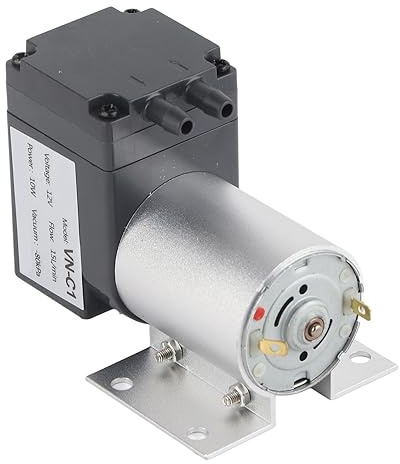 RiToEasysports Pompa di Aspirazione a Vuoto DC12V 24V Manutenzione -80kpa con Supporto per Analisi Gas e Campionamento Pompa a Membrana Portatile Ad Alta Pressione (DC12V)