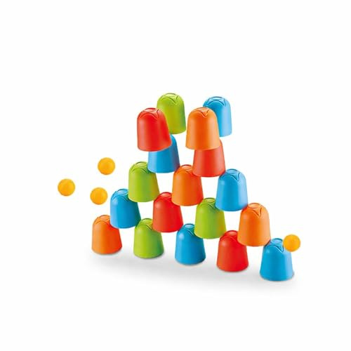 FAMBIZ Blocks Quick Stacking Cup, Ball Toss Play Activity, Fine Motor Skill Development, Hand Eye Coordination, Indoor and Outdoor Fun, Imaginative Play, Easy to Stack and Build Towers, 22pcs