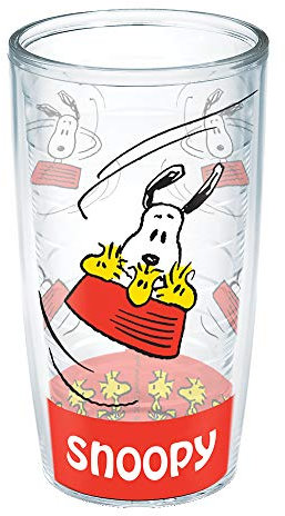 Tervis Peanuts™ - Snoopy Made in USA Double Walled Insulated Tumbler Travel Cup Keeps Drinks Cold & Hot, 16oz - No Lid, Clear