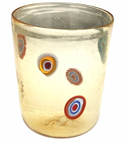 Glass Goto Venetian Murrine Millefiori Amber Murano Glasses Made in Italy