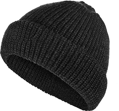 tomBrook Mütze Costeau Schippermütze Wollmütze Strickmütze Unisex - Beanie Wolle Wintermütze für Damen und Herren aus 100% Schurwolle in Anthrazit
