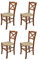Tommychairs - Set 4 chaises Cross pour Cuisine, Bar et Salle à Manger, Robuste Structure en Bois de hêtre peindré en Couleur Noyer Clair et Assise rembourrée et revêtue en Tissu Couleur Chanvre